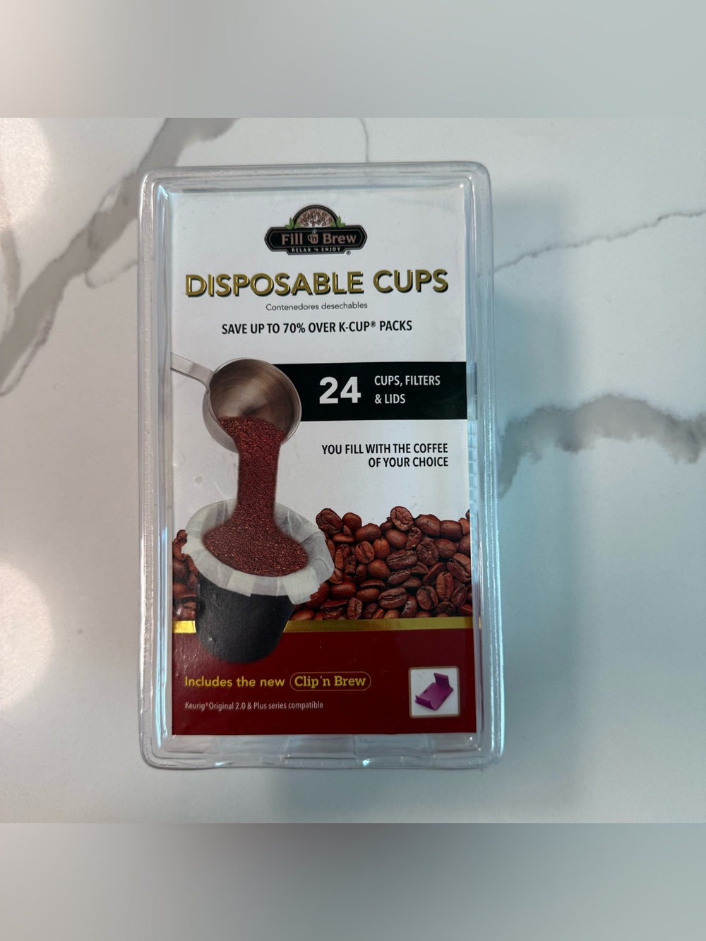 Fill 'n Brew Coffee Tea for One Disposable Fillable 24 Cups filters & lids New